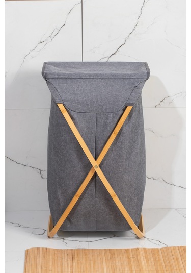 Porsima Mio-100 Bambu Banyo Kirli Çamaşır Sepeti Banyo Düzenleyici Sepet Renkli