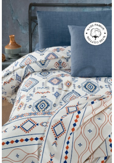 Vionel Home 200x230 Anatolia %100 Pamuk Çift Kişilik Pike Mavi