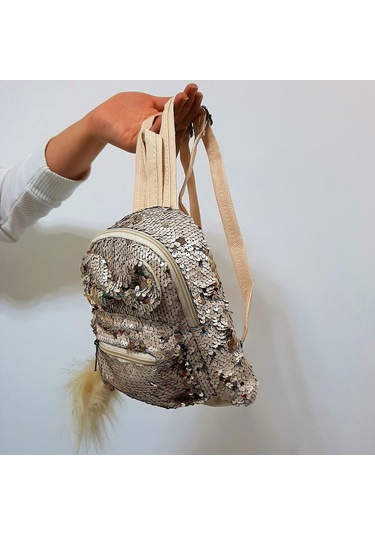 Fiyra Crn Krem Pullu Kız Çocuk Sırt Çantası 16cmx20cmx10cm Krem