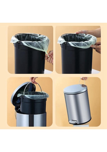 Suntek Magideal  Yuvarlak Adımlı Çöp Kovası Toz Kutusu Eller Altın