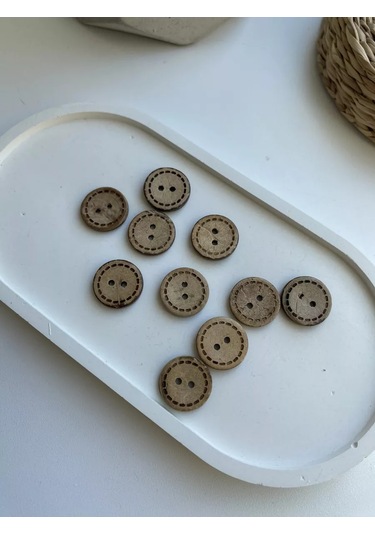 Siberiana Antep Fıstıklı Düğmeler 18 Mm 10 Adet Ahşap 237633532