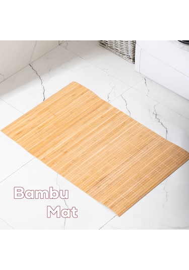 Porsima Pbt-374 Ahşap Bambu Kaymaz Banyo Matı Paspas 45x70cm