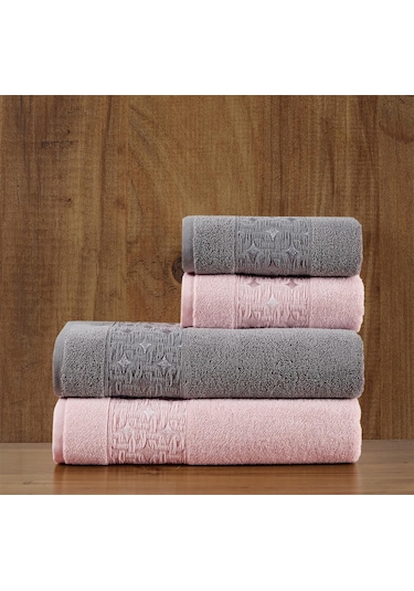 Soley Oppolo Extra Yumuşak Pamuk Eponj 4'lü Havlu Seti 001