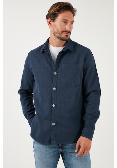 Buratti Pamuklu Tek Cepli Regular Fit Erkek Gömlek Cf25W129140 Lacivert Buratti Pamuklu Tek Cepli Regular Fit Erkek Gömlek Cf25W129140 Lacivert