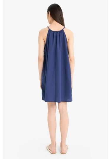 Defacto Yuvarlak Yaka Terry Cotton Mini Plaj Elbisesi-fall İn Love E5102ax25spnv241 Lacivert