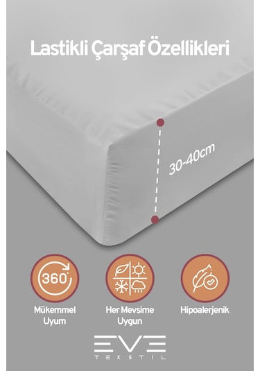 Eve Tekstil %100 Pamuk Ranforce Çarşaflı Yastık Ve Yorgan Kılıflı Çift Kişilik Nevresim Takımı 200x220 Cm Pembe