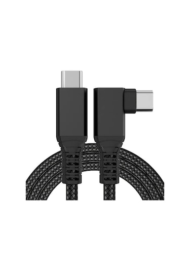 Willowhaven Meta Quest 3s 3 2 Pro Pico 4 Ultra Pc Steam Vr 90 Derece Type C Nylon Örgü 10ft Siyah Şarj Kablosu