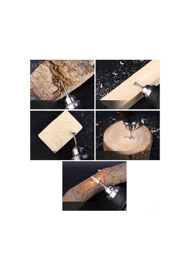 Geeroyoo 5'li Elektrikli Ahşap Oymacılık Ucu Seti - Hss Malzeme 3x8 Boyutlu Freze Uçları