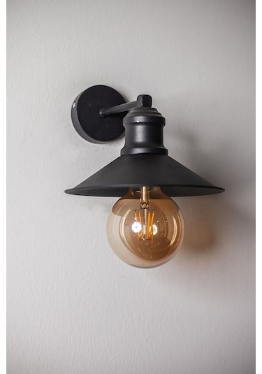 Meta Siyah Duvar Lambası Aplik- Siyah