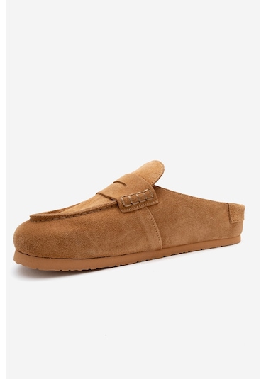 Prıva Toprak Süet Hakiki Deri Kadın Terlik Toprak