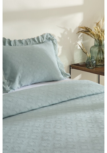 Karaca Home Arya Çift Kişilik Yatak Örtüsü Seti Mavi Mavi