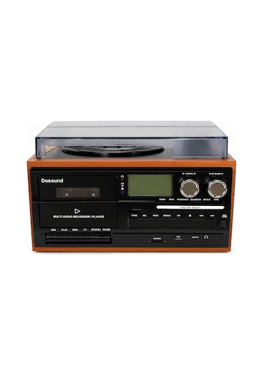 Dosound Tr-17s Ahşap Çok Fonksiyonlu Pikap Kaset Cd Usb Bluetooth Müzik Sistemi 1 Adet