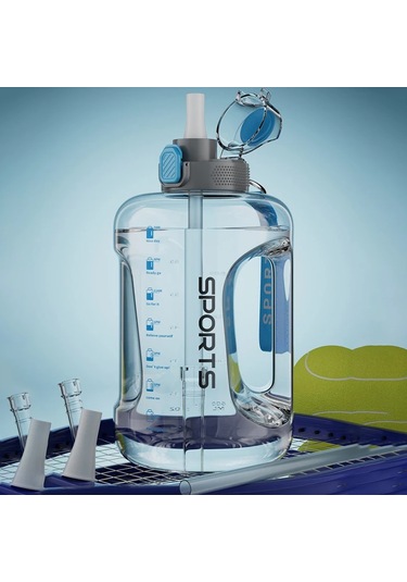 1700ml/2500ml/3800ml Fitness Fincan Bpa Ücretsiz İçme Suyu Şişesi Büyük Black 2500ml Black