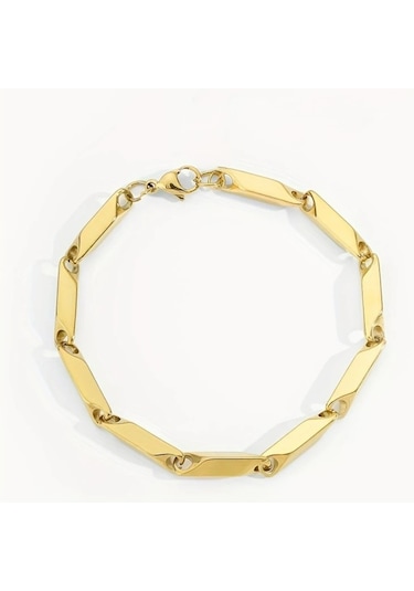 Çelik Bileklik Titanyum Melon Düz Model 2 Mm 22 Cm Altın Sarısı Gold Altın