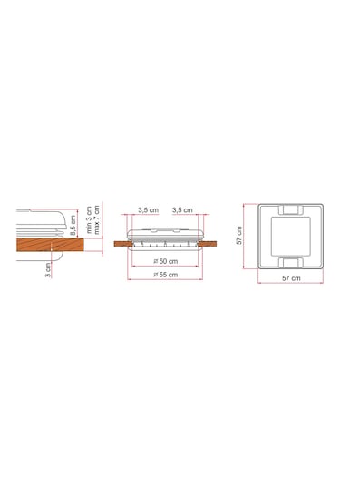 Fiamma Vent 50 Kristal 50 x 50 cm Karavan Tavan Heki Çok Renkli