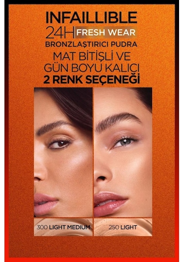 Loreal Parıs Infaıllıble Bronze Matte Bronzıng Powder 300 Lıght M