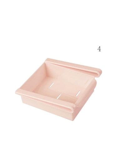 Pembe Slayt Mutfak Buzdolabı Dondurucu Space Saver Organizatör Depolama Raf Raf Tutucu