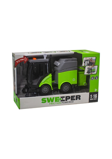 1/16 Ölçek Oyuncak Çöp Temizleme Kamyonu Işıklı Sesli