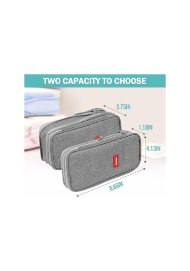 Genişletilebilir Büyük Kapasiteli Kalem Kutusu, Okul Ve Ofis İçin Pratik Kalemlik, Açık Gri Renk Gri