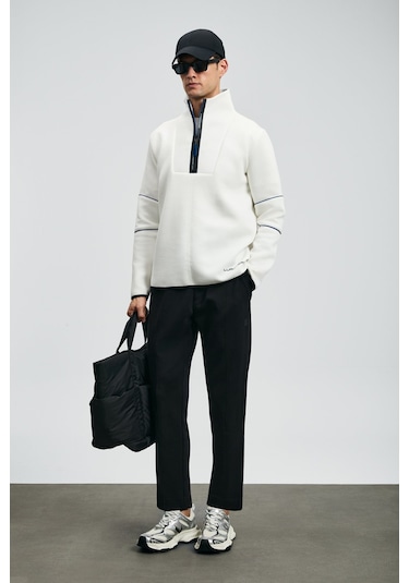 Lufian Erkek Art Sweatshirt 112030191 Kırık Beyaz Kırık Beyaz