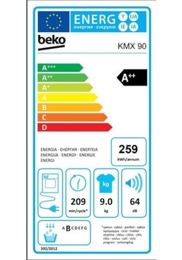 Beko KMX 90 9 KG Isı Pompalı Çamaşır Kurutma Makinesi