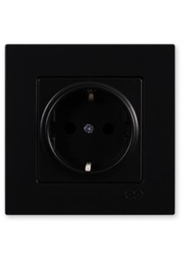 Günsan Eqona Topraklı Priz MSiyah