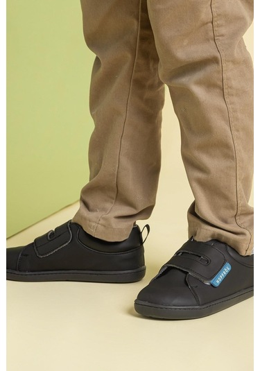 Smart Walker Casual Süper Mat Siyah Barefoot Çocuk Ayakkabı Siyah