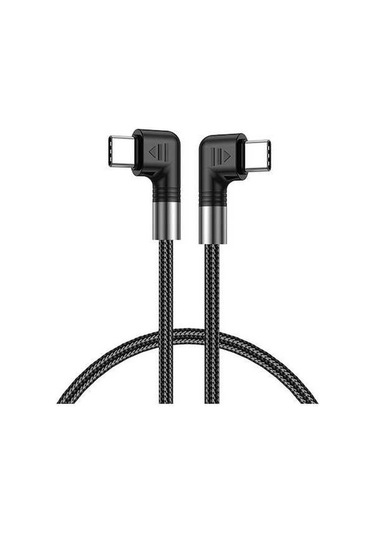 Moly İos Uyumlu 15 Serisi A9 0.5m Dirsek Açılı 5a 100w Hızlı-c Tip-c Naylon Örgülü 480mbps Veri Kablosu