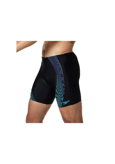Speedo Duo Logo Print Mid Jam-mer Erkek Mayosu Siyah-mavi Siyah