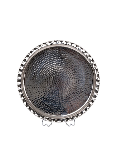 Dmt Gaziantep Bakır 35cm El Dövmesi Sunum Servis Tepsisi 35cm Çirtikli
