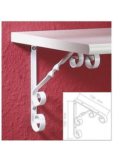 Burgulu Dekoratif Raf Altı Raf Ayağı Konsol Beyaz 15 Cm N11.28635