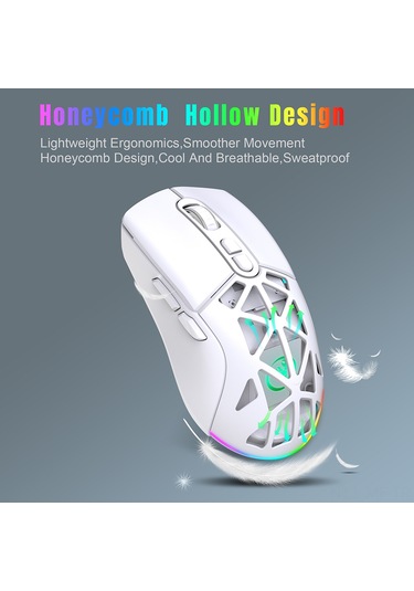 Mufunye Hxsj T26 Kablosuz Oyun Faresi: 4800dpı, Rgb Aydınlatma, Hızlı Şarj, 7 Tuşlu, Pc/mac Uyumlu 001