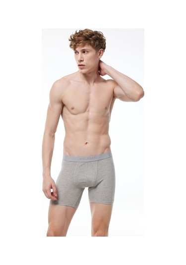 Malabadi Erkek Gri 3 Lü Paket Modal Uzun Boxer 010