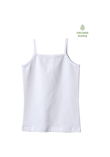 Kız Çocuk Organik Atlet 1196 - Beyaz