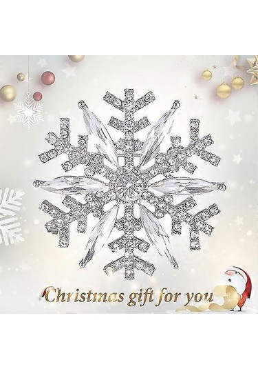 1 Adet Kristal Kış Art Deco Kar Tanesi Çiçek Broş Pin Çok Renkli