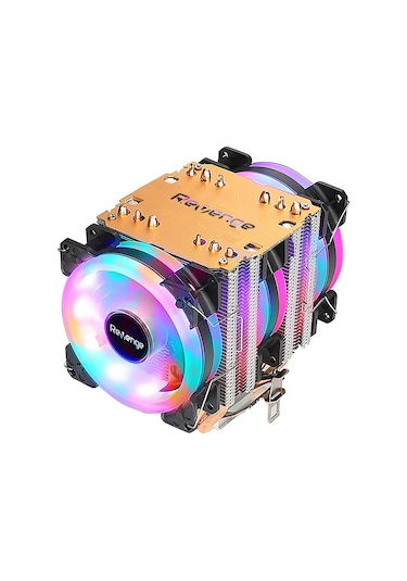 Revenge Cold Frost 603 Kule Tipi 3 Fanlı Rainbow Gaming İşlemci Fanı 6 Bakır Kanallı Cpu Fan Soğutma Sistemi
