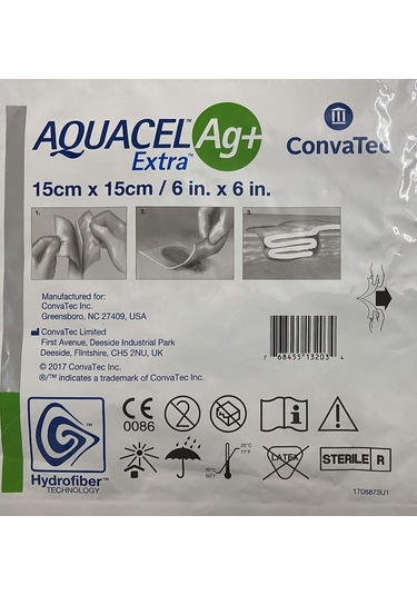 Convatec Aquacel Ag Alginate Gümüşlü Yara Örtüsü Aquacel 15 x 15 CM 5 Adet