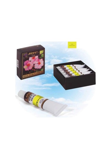 Maries Akrilik Boya Tek Renk 12 Ml 12'li Sarı