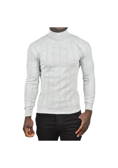 Deepsea Erkek Gri Slim Fit Likralı Tam Balıkçı Yaka Çizgili Boğazlı Kazak 2505504 Gri Deepsea Erkek Gri Slim Fit Likralı Tam Balıkçı Yaka Çizgili Boğazlı Kazak 2505504 Gri