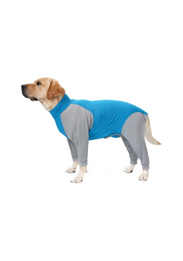 Vkemall Köpekler İçin Dört Bacaklı Turtle Yaka Esnek Kumaş Renkli Sweatshirt Mavi/gri - S Boyutu