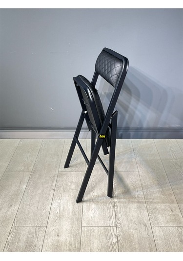 Hey 4'lü Katlanır Kamp Sandalyesi Piknik Sandalyesi Siyah Baklava Siyah