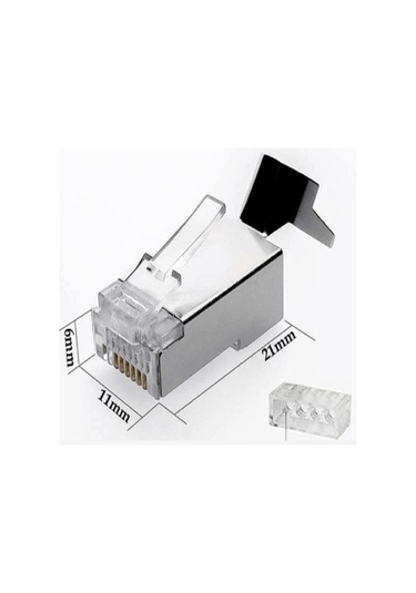 Speeduf Cat7 Metal Konnektör Rj45 Cat7 Jack + Kablo Ayraç 20li Paket