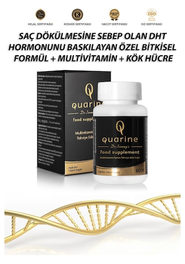 Dr.sammy's Quarine Saç,tırnak,cilt,vücut Vitamini Bitkisel Tablet Kök Hücre,ginseng,keratin,biotin,multivitamin