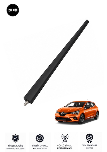 Renault Clio 5 - V Uyumlu Anten Çubuğu Yüksek Çekim 20 Cm Fm/am/navı