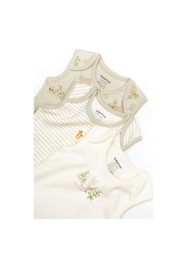 Bebek 3lü Askılı Badi Kutu Set %100 Organik Pamuk, Bebek Ve Yenidoğan Serisi - Csy5709 001