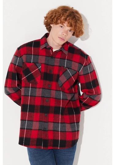 Lee Regular Fit Kırmızı Erkek Oduncu Gömlek L232153600 001
