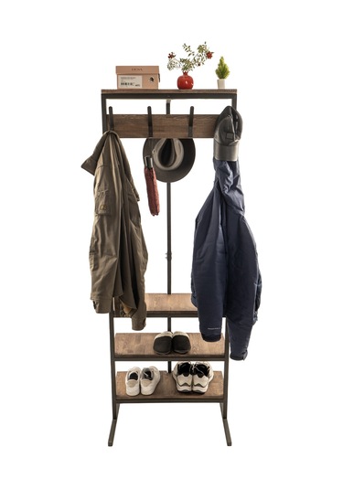 Ceketlik Ve Ayakkabılık - Ayakkabı Rafı - Elbise Askısı - Askılık Ceviz