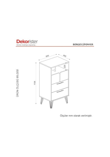 Dekorister Borges Şifonyer Cura-Nehirkumu-Antrasit