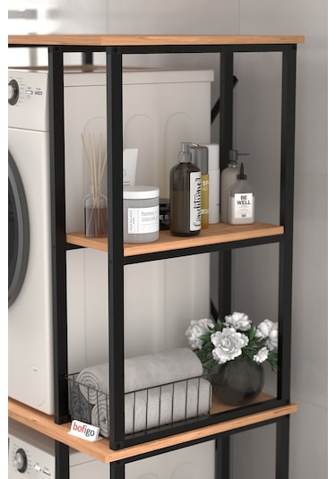 Bofigo Çamaşır Makinesi Dolabı Kurutma Makinesi Dolabı Metal Banyo Dolabı Mısra Çam