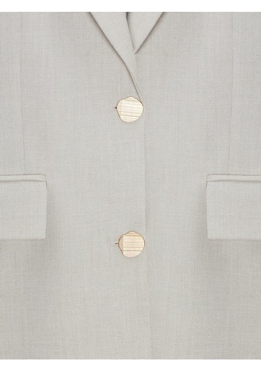 Dilvin 60787 Altın Düğmeli Blazer-taş Taş